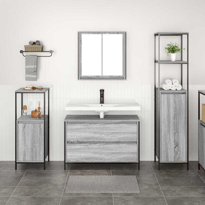 Bathroom Furniture Set 3 pcs Grey sonoma 90 x 34.5 x 60 cm
