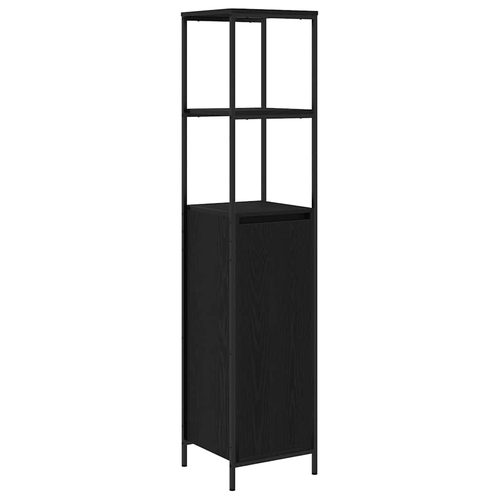 Bathroom Furniture Set with Shelf 5 pcs Black 76.5 x 35 x 95 cm