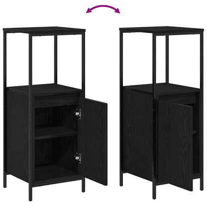 Bathroom Furniture Set with Shelf 5 pcs Black 76.5 x 35 x 95 cm