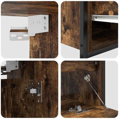 Bathroom Furniture Set with Shelf 5 pcs Brown 76.5 x 35 x 95 cm