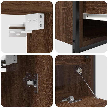Bathroom Furniture Set with Shelf 5 pcs Brown 76.5 x 35 x 95 cm