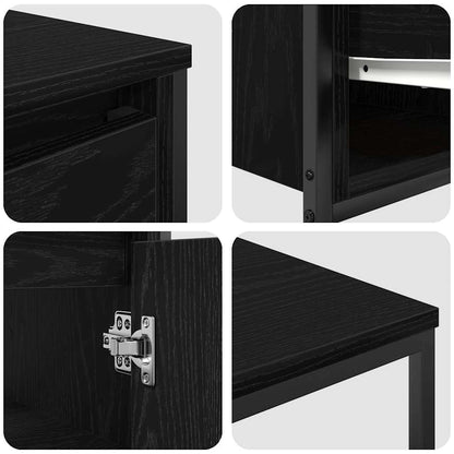 Bathroom Furniture Set with Drawer with Shelf 2 pcs Black oak