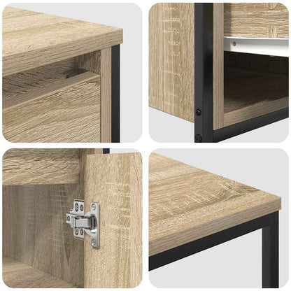 Bathroom Furniture Set with Drawer 3 pcs Sonoma oak and Black