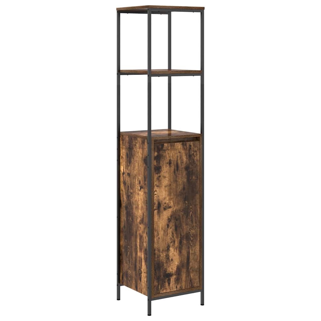 Bathroom Furniture Set with Drawer 2 pcs Smoked oak and Black