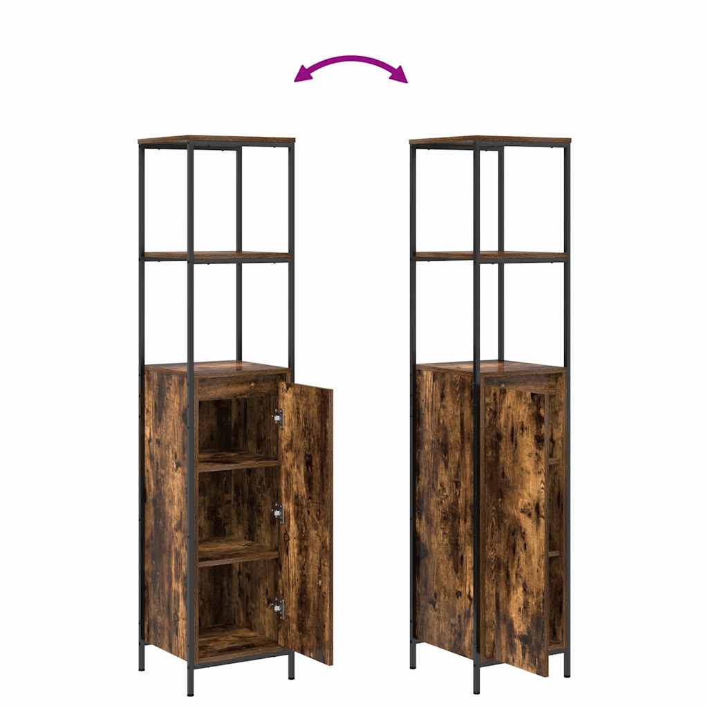 Bathroom Furniture Set with Drawer 2 pcs Smoked oak and Black