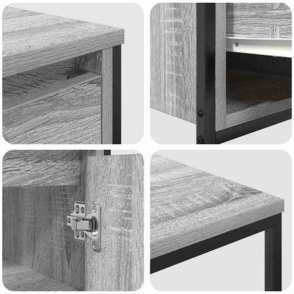 Bathroom Furniture Set with Drawer 2 pcs Grey sonoma and Black