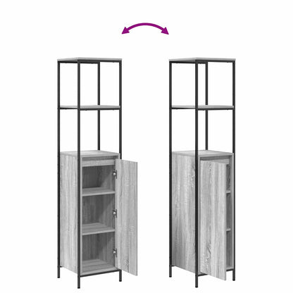 Bathroom Furniture Set with Drawer 2 pcs Grey sonoma and Black