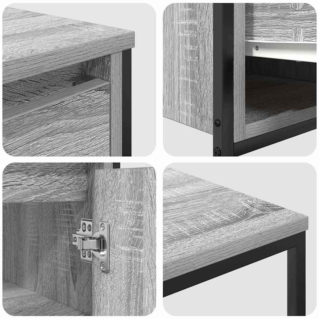 Bathroom Furniture Set with Drawer 3 pcs Grey sonoma and Black