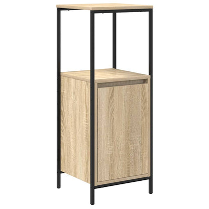 Bathroom Furniture Set with Shelf 5 pcs Sonoma oak and Black