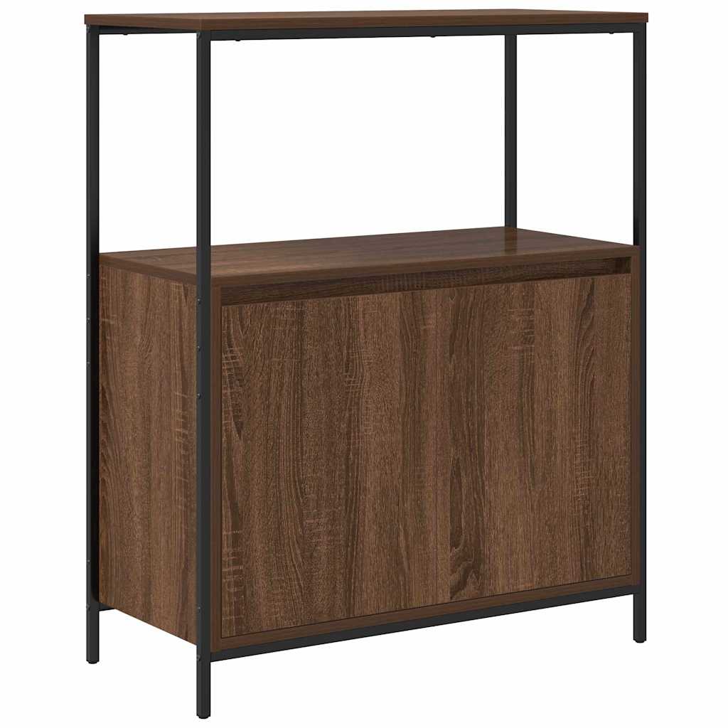 Bathroom Furniture Set with Shelf 5 pcs Brown oak and Black