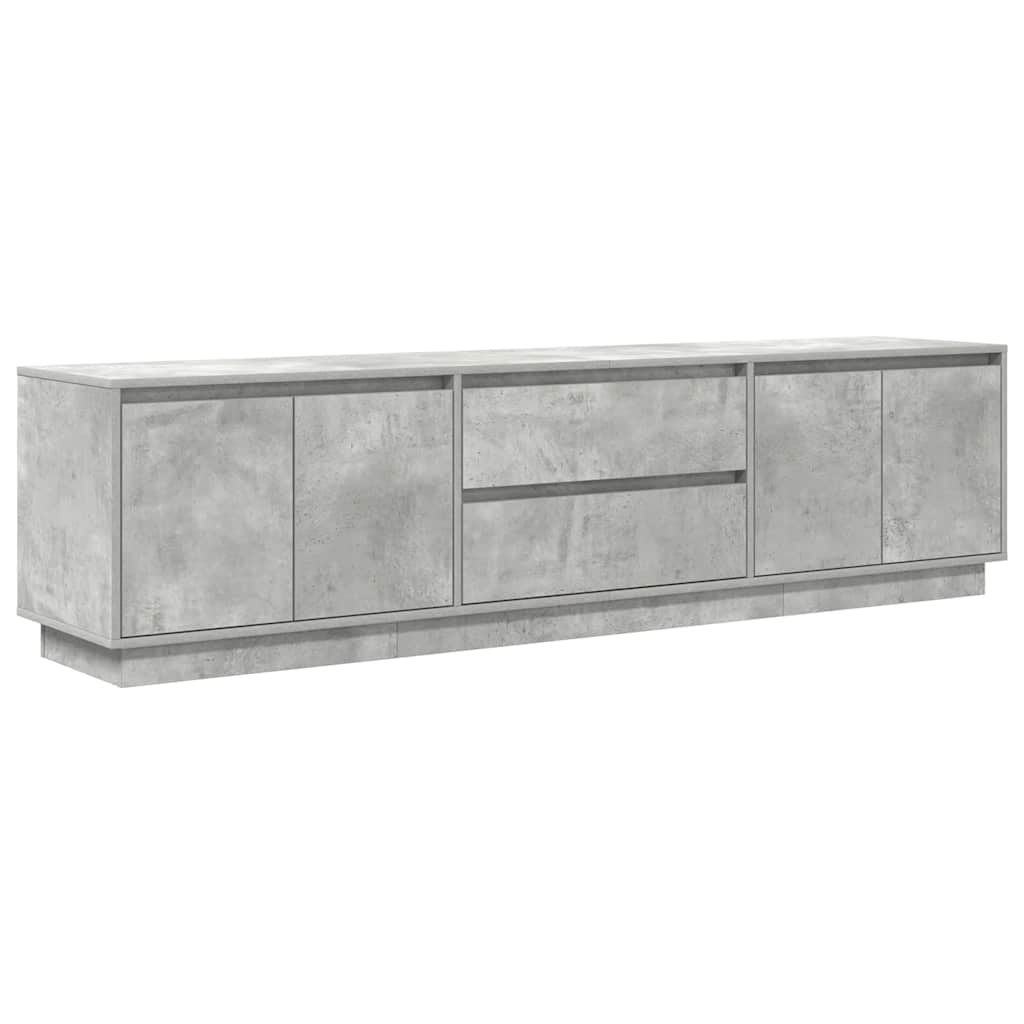 TV Cabinet with LED Lights Concrete Grey 193.5x41x50 cm