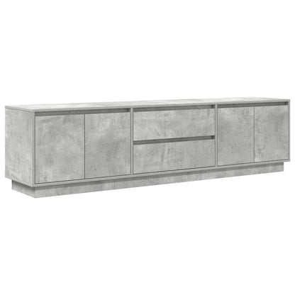 TV Cabinet with LED Lights Concrete Grey 193.5x41x50 cm