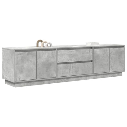 TV Cabinet with LED Lights Concrete Grey 193.5x41x50 cm