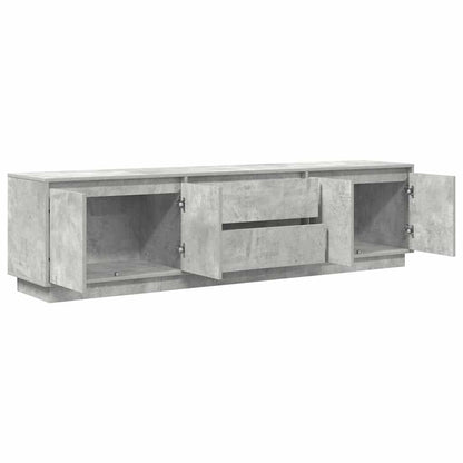 TV Cabinet with LED Lights Concrete Grey 193.5x41x50 cm