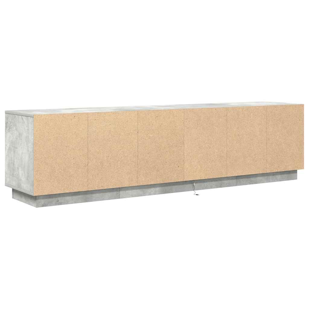 TV Cabinet with LED Lights Concrete Grey 193.5x41x50 cm
