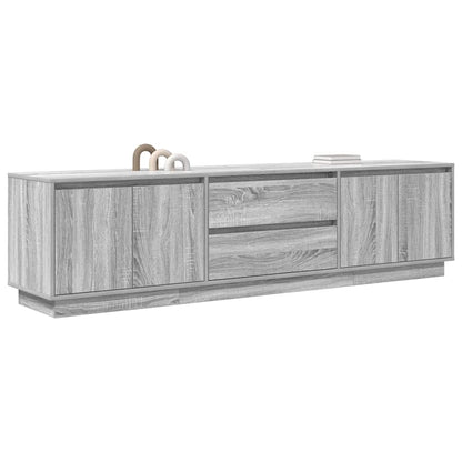 TV Cabinet with LED Lights Grey Sonoma 193.5x41x50 cm