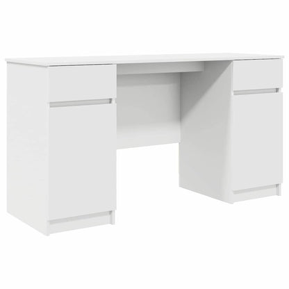 Desk with Drawer White 140 x 49 x 76 cm Engineered wood