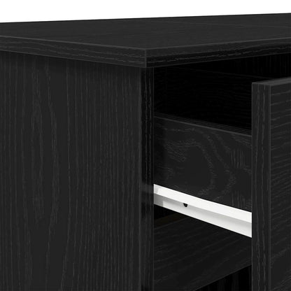 Desk with Drawer Black oak 140 x 49 x 76 cm Engineered wood