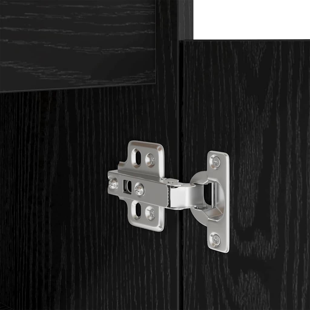 Desk with Drawer Black oak 140 x 49 x 76 cm Engineered wood