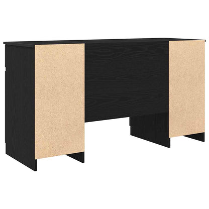 Desk with Drawer Black oak 140 x 49 x 76 cm Engineered wood