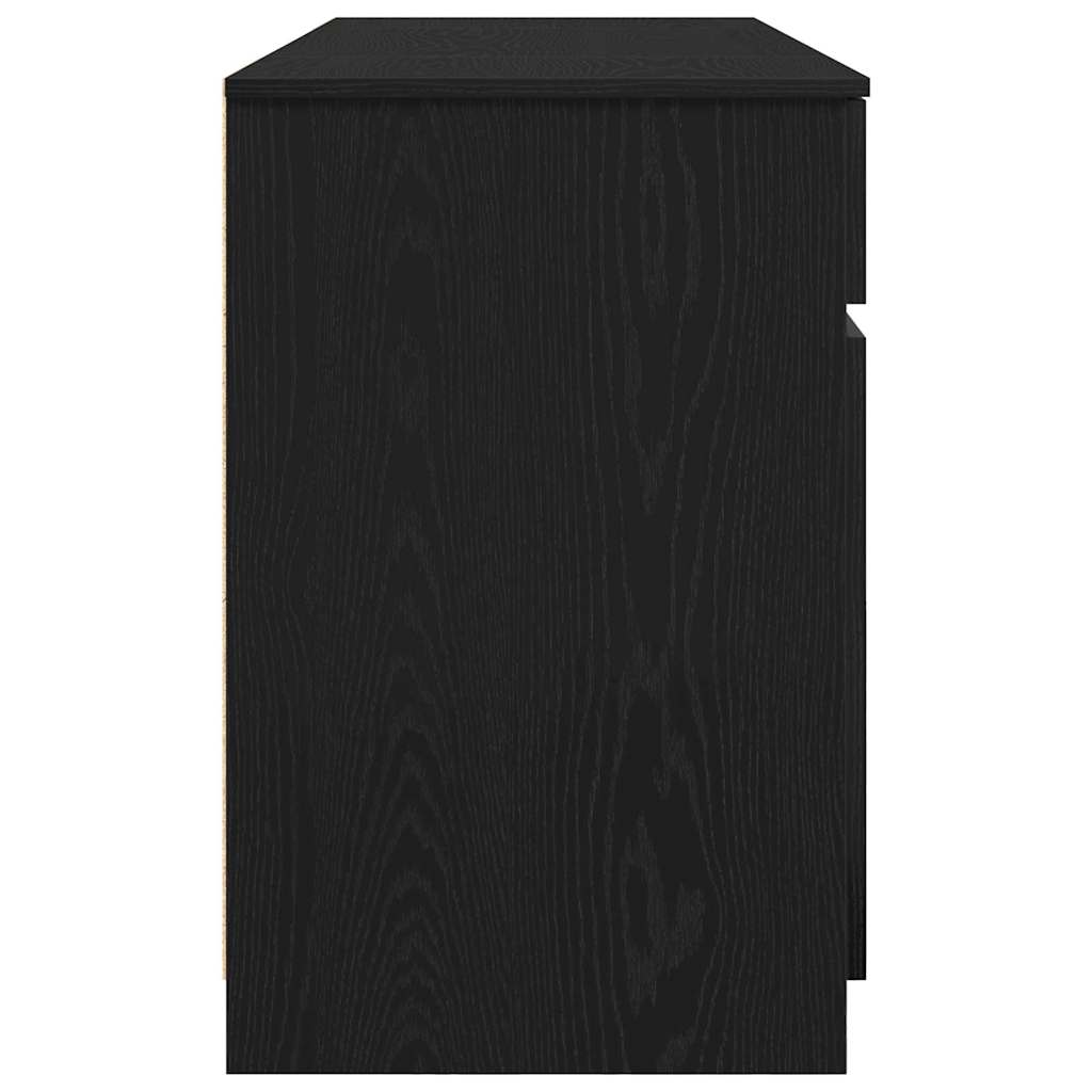 Desk with Drawer Black oak 140 x 49 x 76 cm Engineered wood