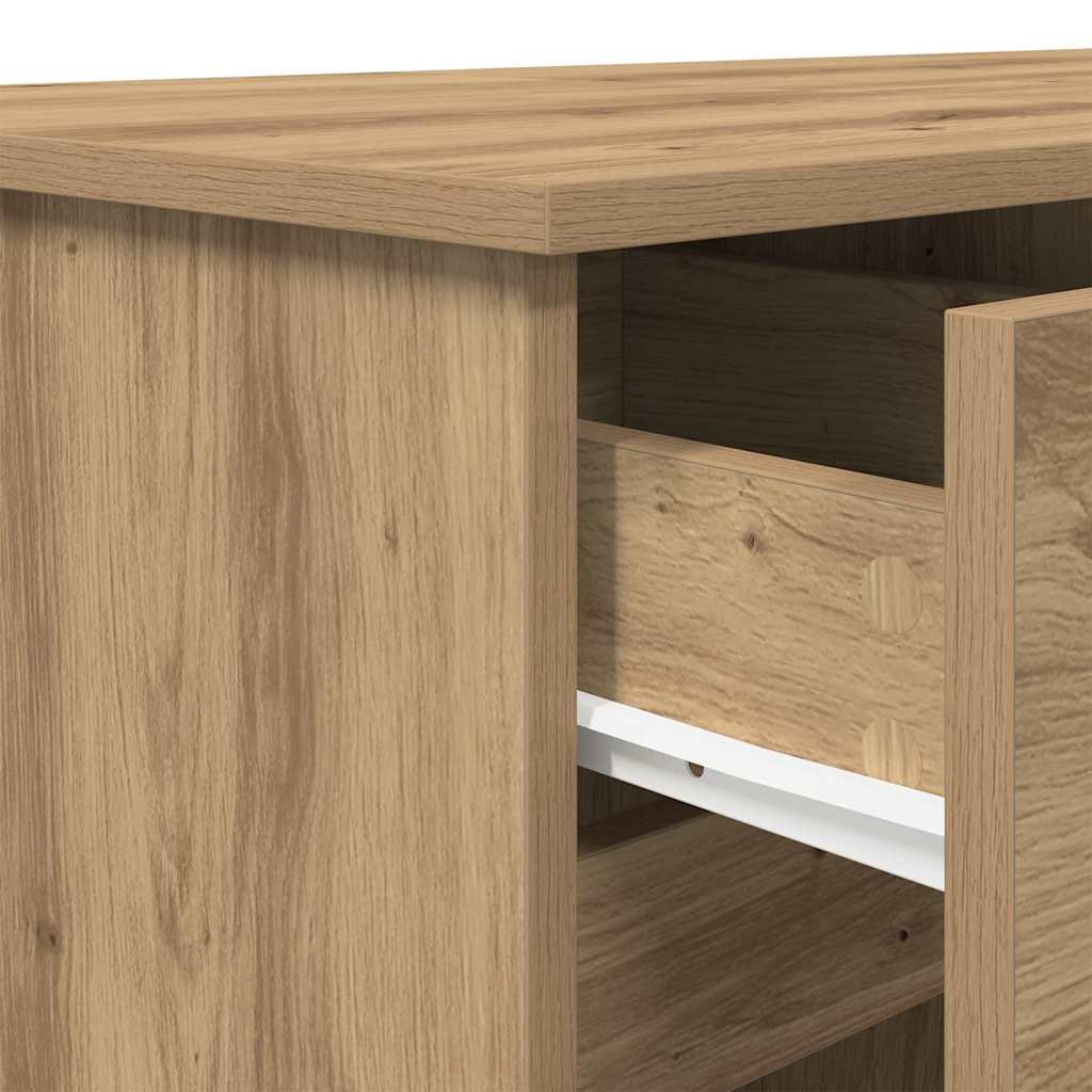 Desk with Drawer Artisan oak 140 x 49 x 76 cm Engineered wood