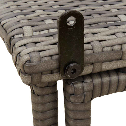 Folding Garden Table Grey 90x51x75 cm Poly Rattan