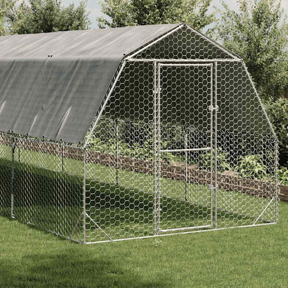 Chicken Run with Roof 2.5x6x2.25 m Galvanised Steel