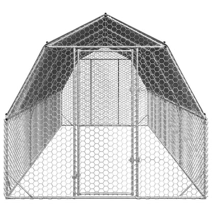 Chicken Run with Roof 2.5x8x2.25 m Galvanised Steel