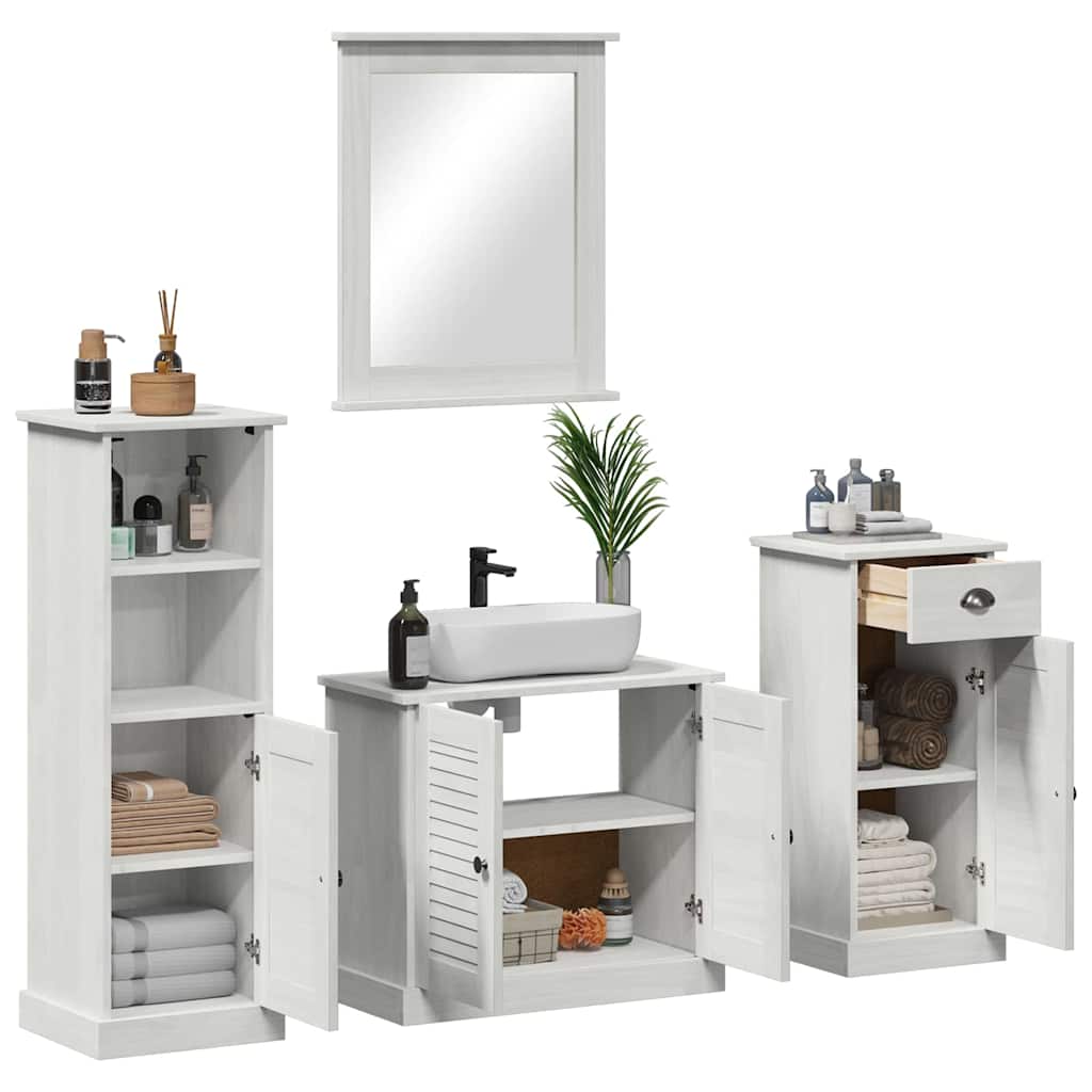 Bathroom Furniture Set 3 pcs Antique white 37 x 34 x 110 cm