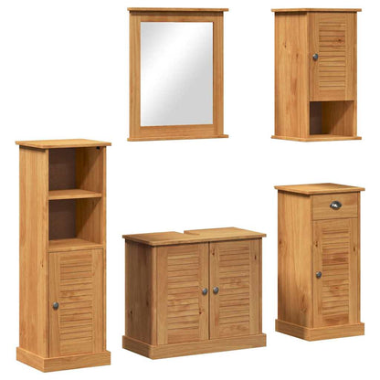 Bathroom Furniture Set VIGO 5 pcs Honey brown 37 x 34 x 110 cm