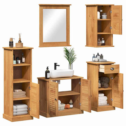 Bathroom Furniture Set VIGO 5 pcs Honey brown 37 x 34 x 110 cm