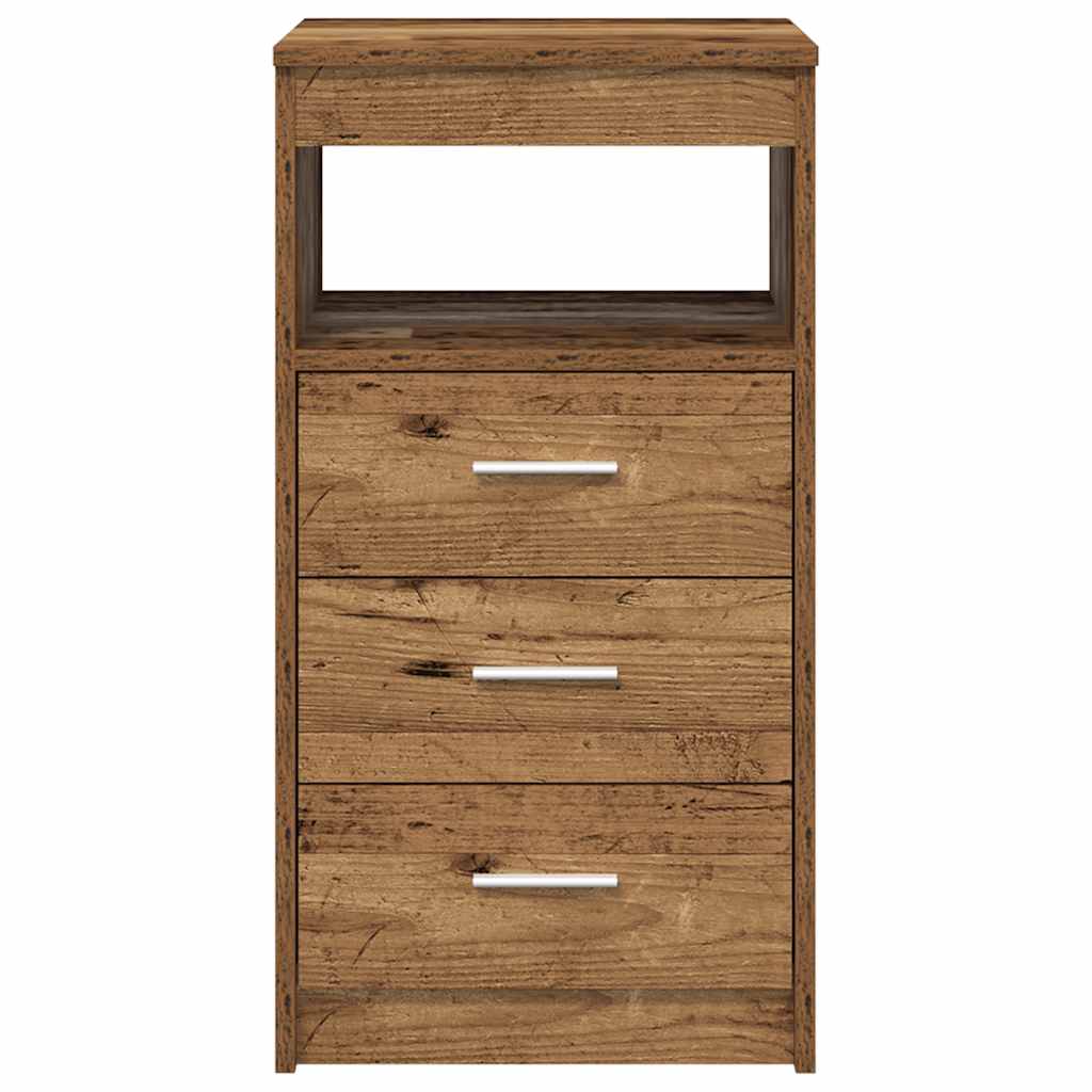 Desk with Cabinet Old Wood Engineered Wood