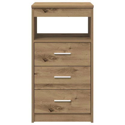 Desk with Cabinet Artisan Oak Engineered Wood