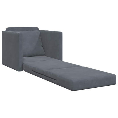 Floor Sofa Bed with Cushion Dark grey 74 x 77 x 81 cm Velvet