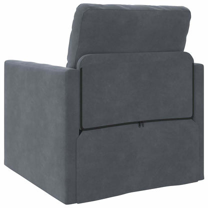 Floor Sofa Bed with Cushion Dark grey 74 x 77 x 81 cm Velvet