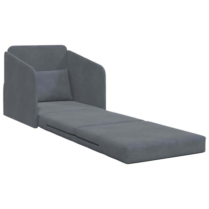 Sofa Bed Dark Grey 65 x 80 x 83 cm Velvet