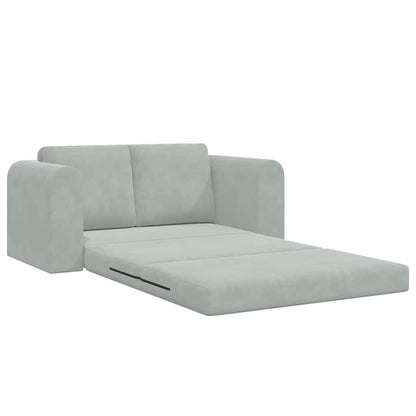 Sofa Bed Light Grey 148 x 71 x 83 cm Velvet
