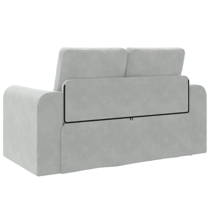 Sofa Bed Light Grey 148 x 71 x 83 cm Velvet