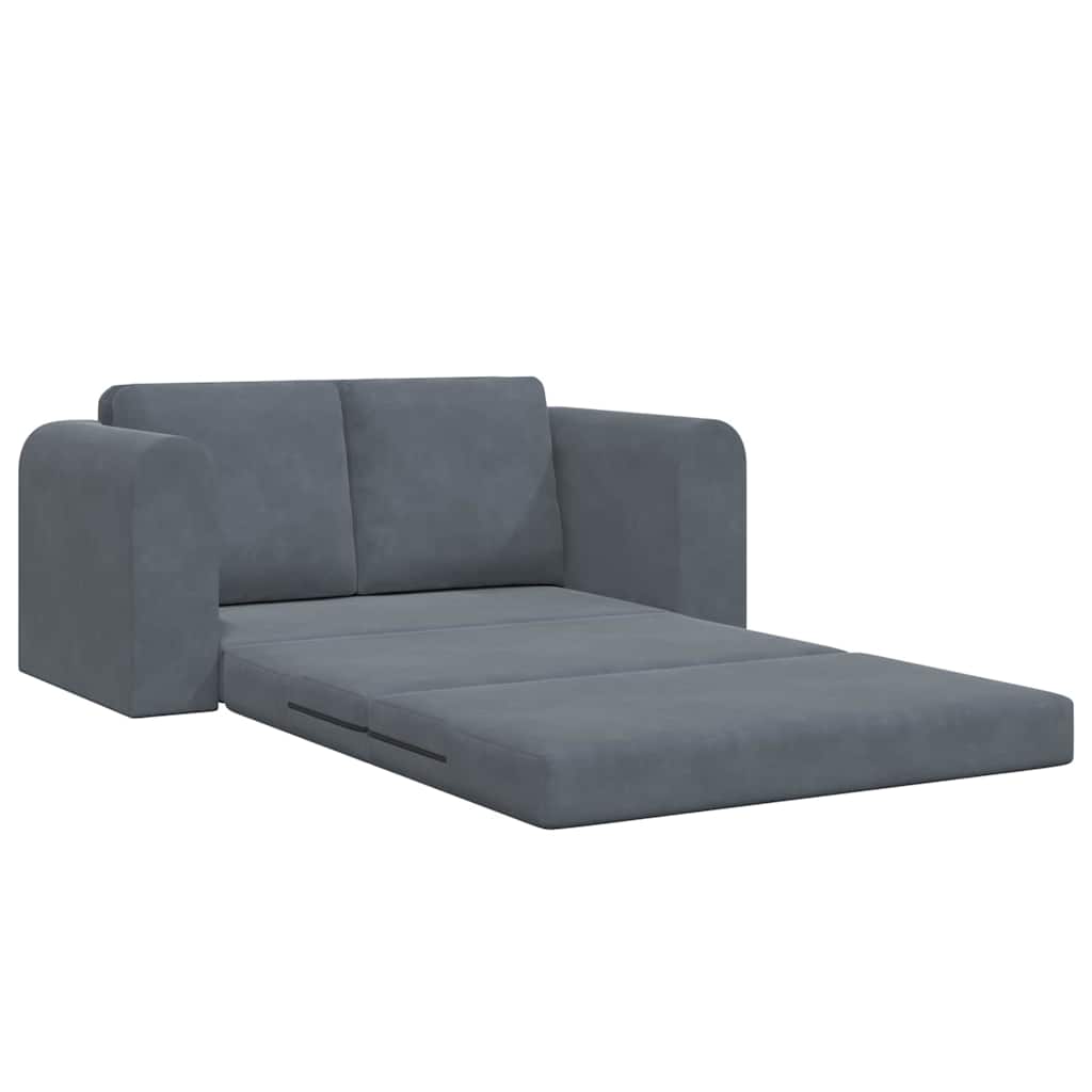 Sofa Bed Dark grey 148 x 71 x 83 cm Velvet