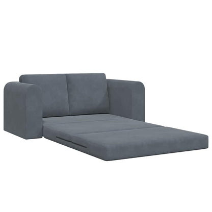 Sofa Bed Dark grey 148 x 71 x 83 cm Velvet