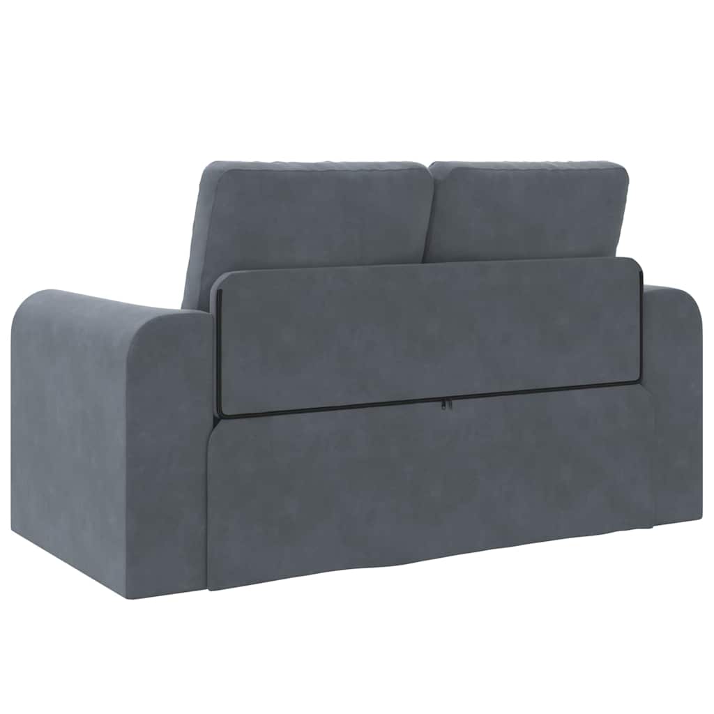 Sofa Bed Dark grey 148 x 71 x 83 cm Velvet