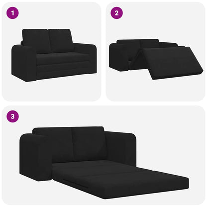 Sofa Bed Black 148 x 71 x 83 cm Velvet