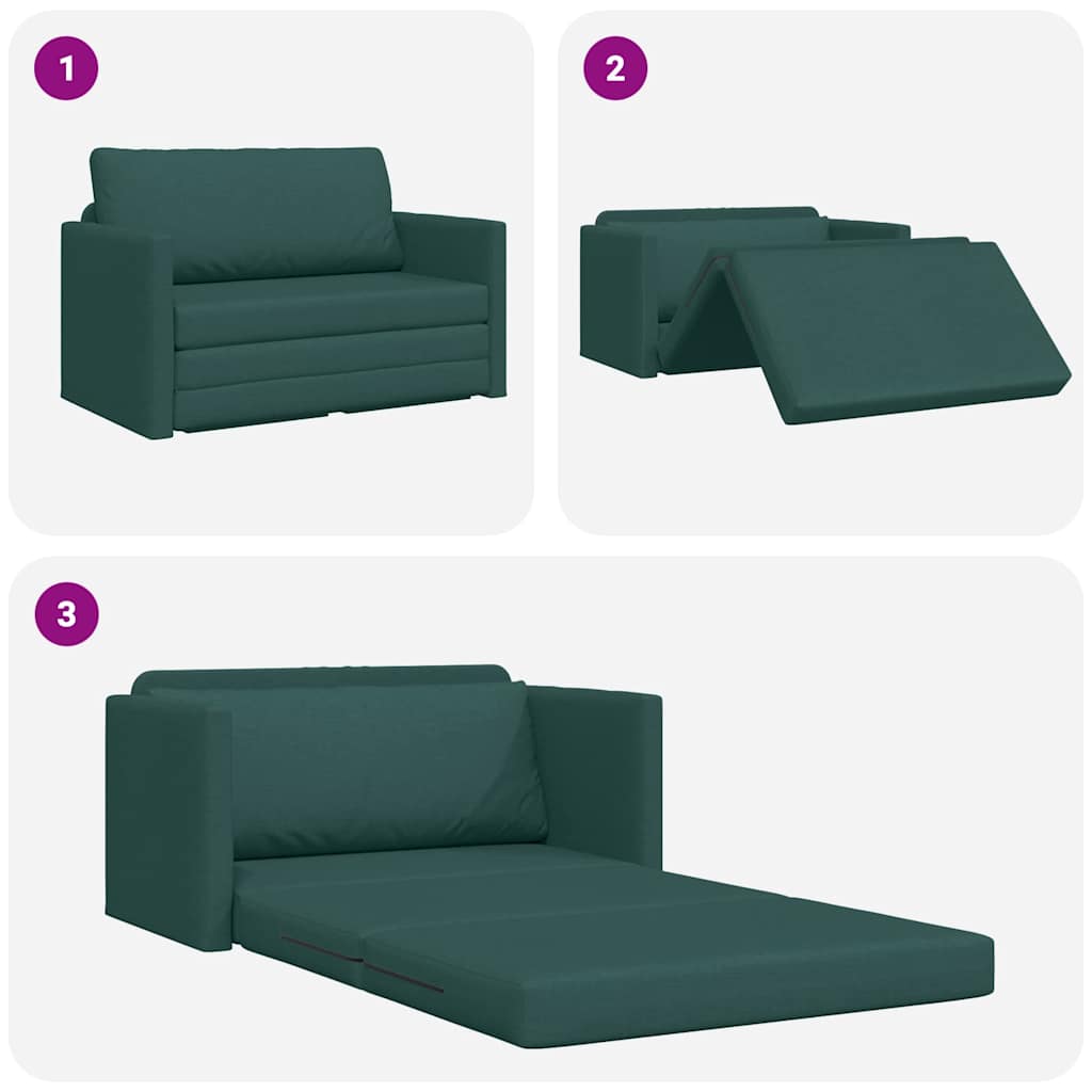 Sofa Bed Dark green 124 x 71 x 78 cm Fabric