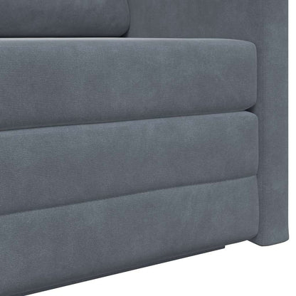 Sofa Bed Dark Grey 124 x 204 x 61 cm Velvet
