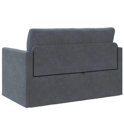 Sofa Bed Dark Grey 124 x 204 x 61 cm Velvet