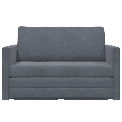 Sofa Bed Dark Grey 124 x 204 x 61 cm Velvet