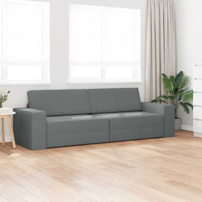 Floor Sofa Bed Dark Grey 245 x 78 x 77 cm Fabric