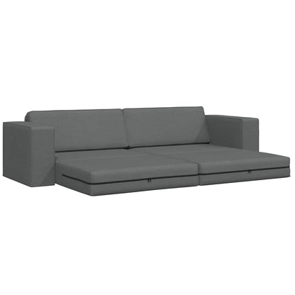 Floor Sofa Bed Dark Grey 245 x 78 x 77 cm Fabric