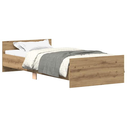 Bed Frame without Mattress Artisan Oak 90x200 cm Engineered Wood